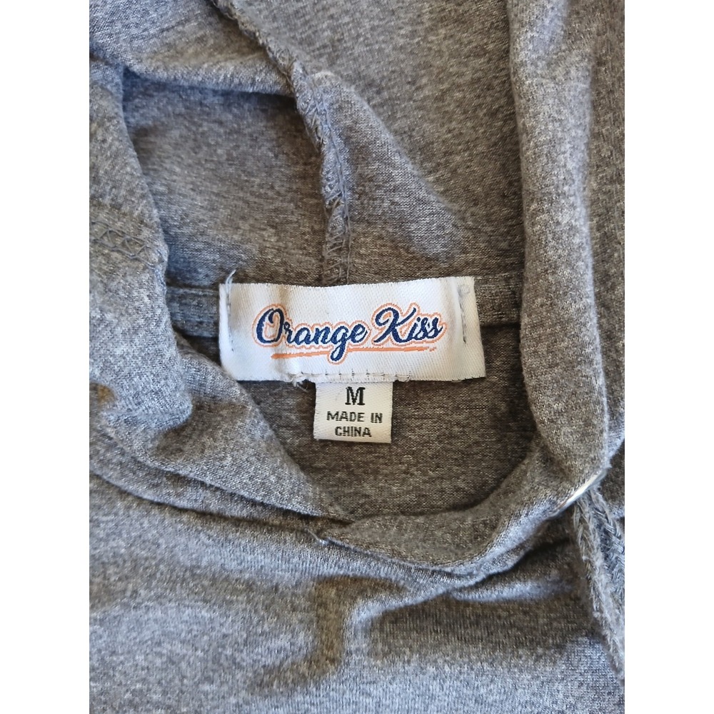 Orange Kiss Women's Hoodie Pullover Sweatshirt Grey Size Medium Casual - Picture 14 of 15